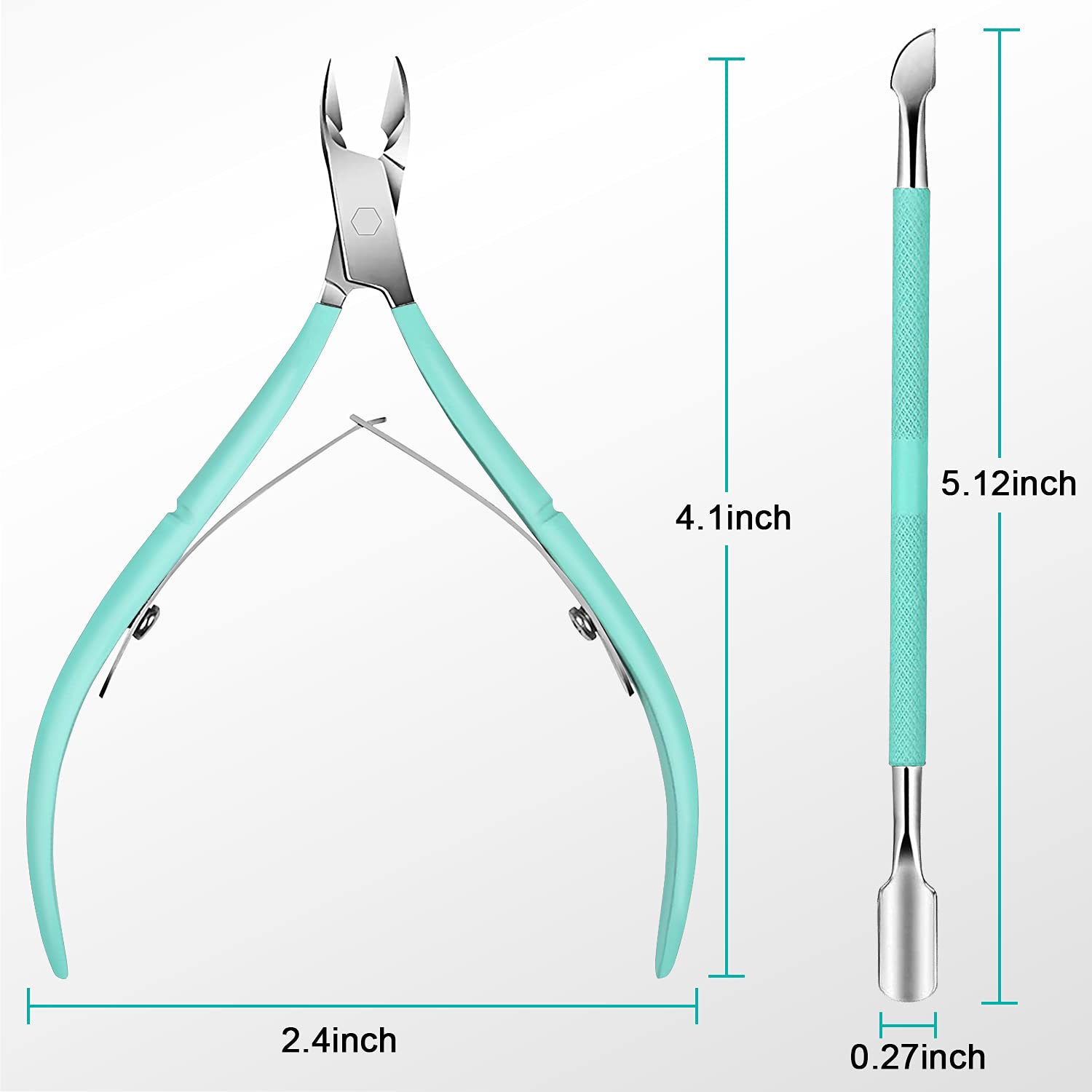 Easkep Cuticle Trimmer with Cuticle Pusher, Cuticle Remover Professional Stainless Steel Cuticle Cutter Nippers Rainbow Sharp Durable Pedicure Manicure Tools for Fingernails and Toenails - Image 7